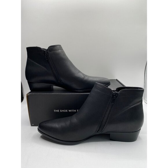 Naturalizer Women's Black Leather Claire Ankle Zipper Booties Size 7 NIB - Picture 1 of 5